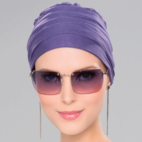 Kopftuch für Haarausfall - violett - kaufen bei Desiro in Meran.